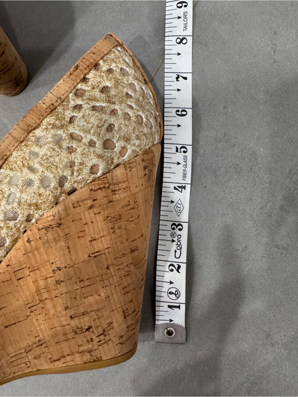 Stuart Weitzman Neutral Cork Platform Wedges - Picture 8 of 9
